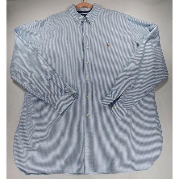 Ralph Lauren Other - RALPH LAUREN Mens Blue Striped Cotton Button-Down Classic Fit Shirt Sz 2XL Pony